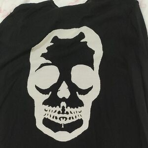 Zadig & Voltaire Black Top with White Skull Graphic